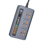 Relife RL-316D Akıllı Priz Akım Korumalı 1.9 Metre Kablo Üniversal 5 USB 5V-3.4A QC 3.0 Digital Ekran