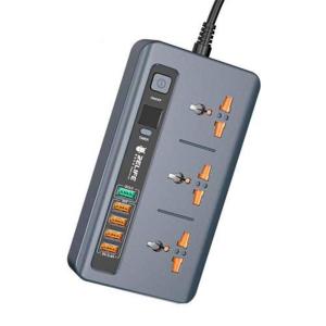 Relife RL-316D Akıllı Priz Akım Korumalı 1.9 Metre Kablo Üniversal 5 USB 5V-3.4A QC 3.0 Digital Ekran