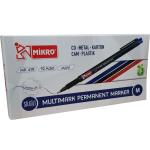 Mikro MK-419 Permanent Marker Silgili Asetat CD Kalemi 12 Li Kutu S Mavi