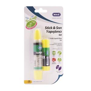 Mas 2071 Kartelada Stick Yapıştırıcı + Sıvı Yapıştırıcı Seti