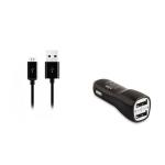 S-link 2.1 Amper Micro Usb Akıllı Telefonlar 2 in 1 Araba Şarjı ve Kablosu