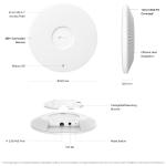 Tp-Link Omada BE9300 Tavana Monte Üç Bantlı Wi-Fi 7 Access Point