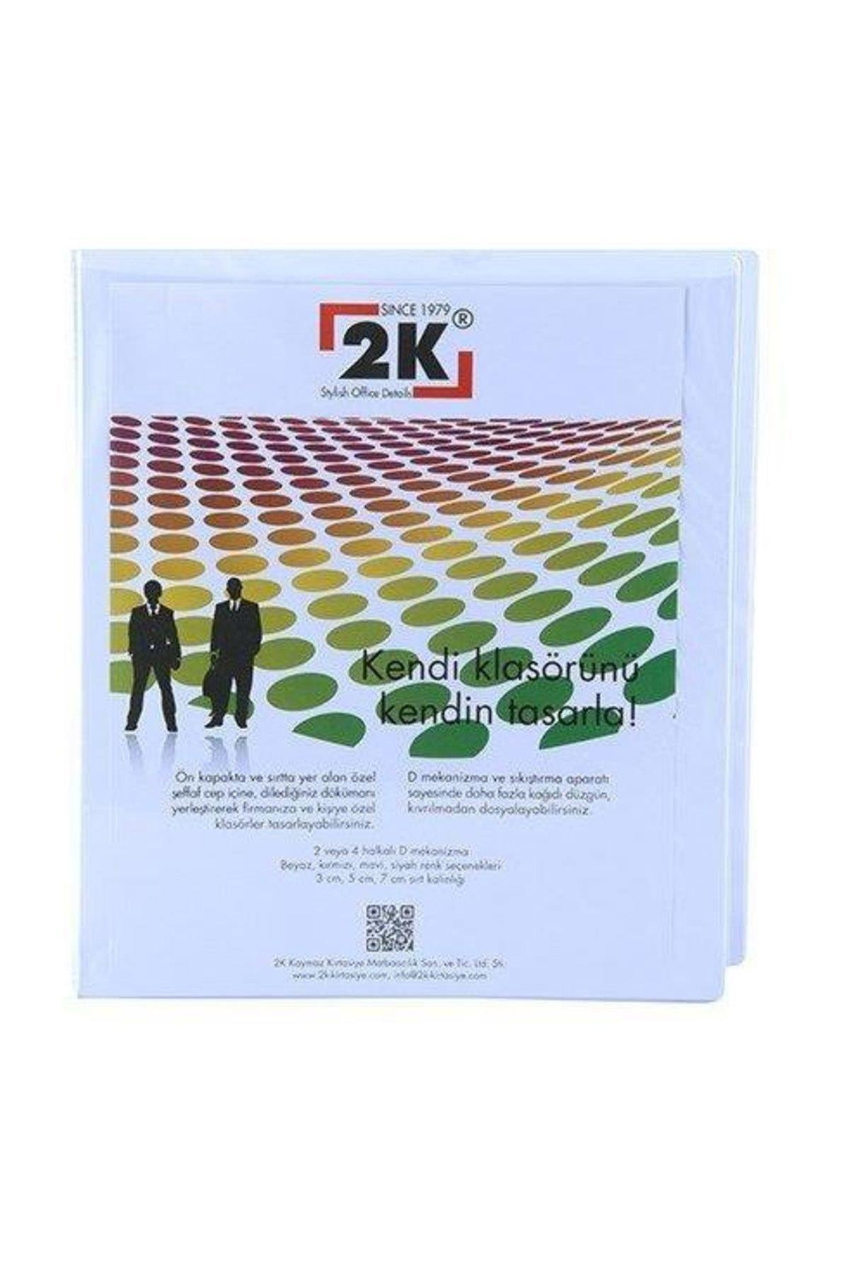 2K 07-2D-B Cepli 2 Halkalı Sunum Klasörü 70mm Beyaz