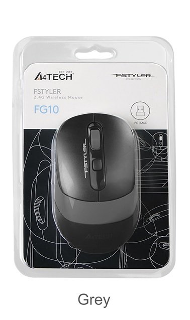 A4 Tech Silent Sessiz Nano Optik Kablosuz Mouse 2.4 Ghz Gri 2000 Dpi
