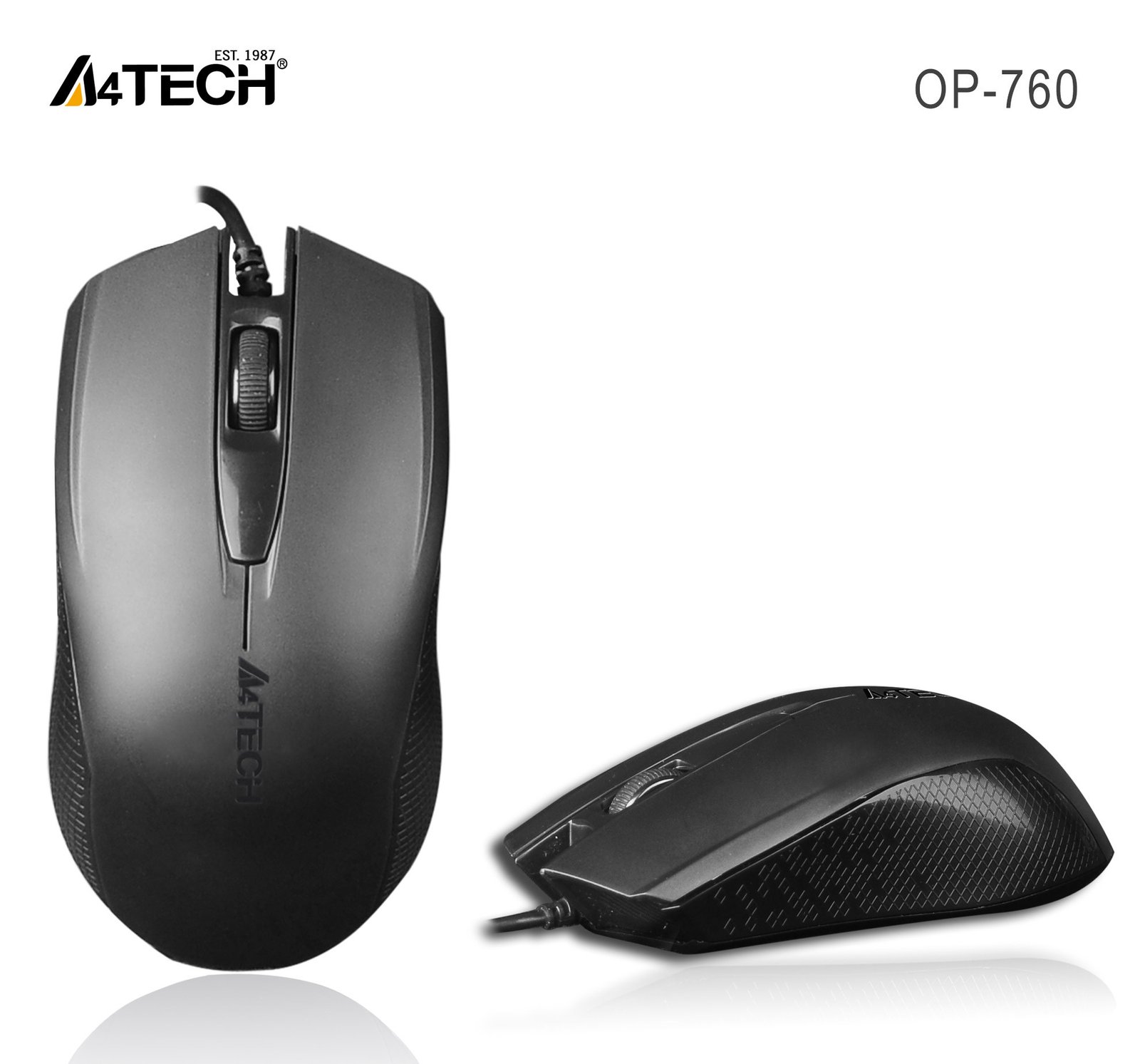 A4 Tech OP-760 V-Track Usb Kablolu Optik Mouse Siyah 1000 Dpi
