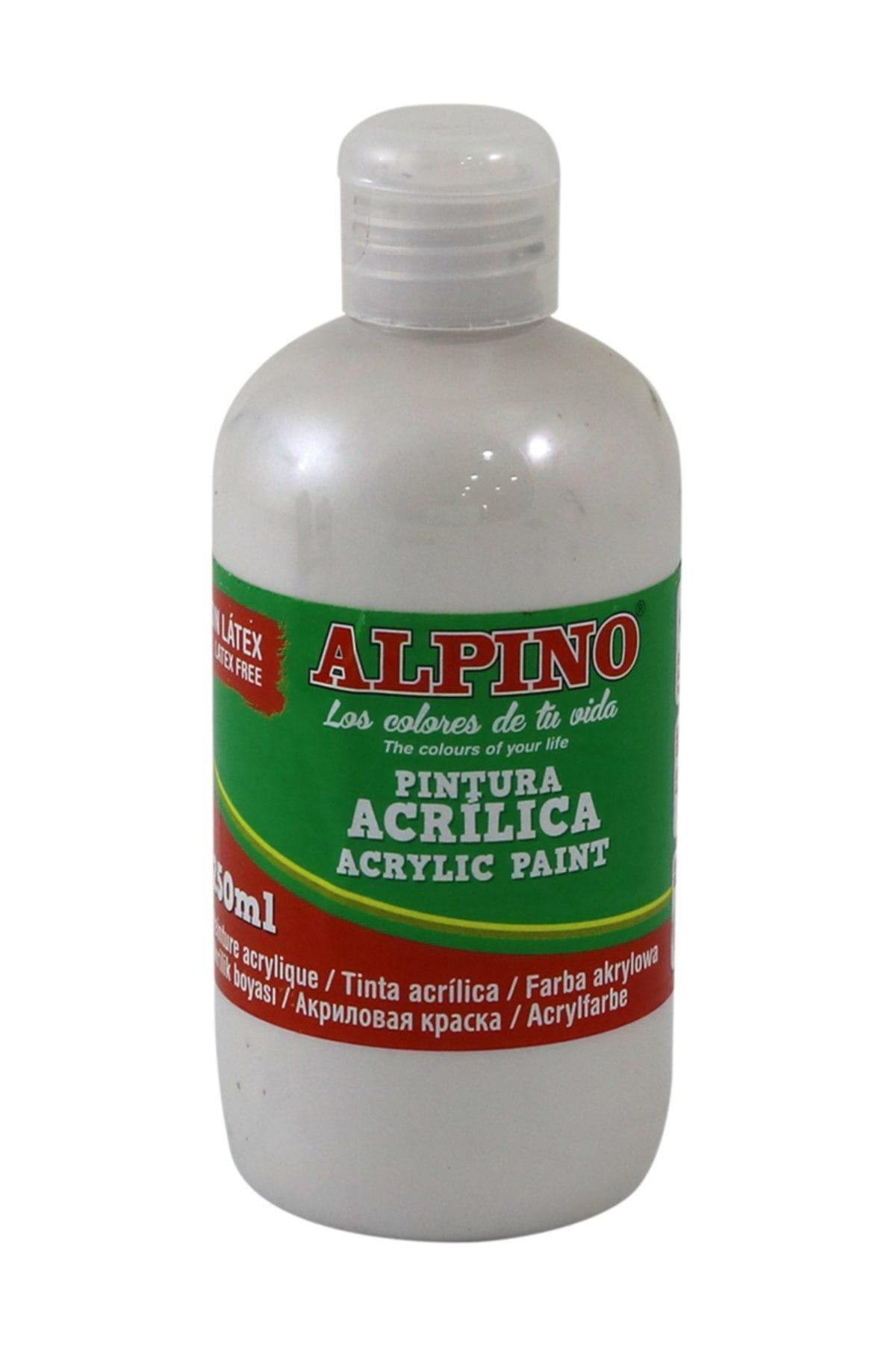 Alpino Akrilik Boya Şişe 250 ML Metalik Beyaz Akrilik Boya