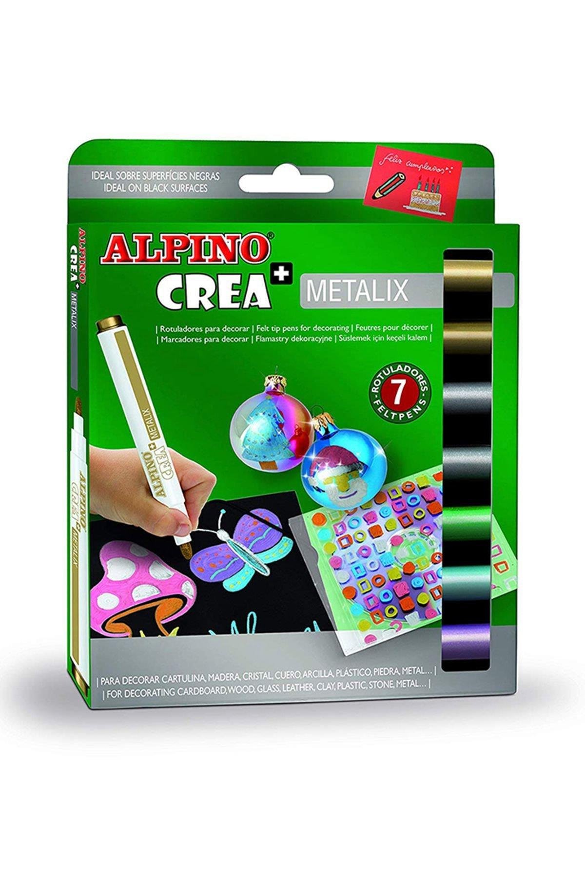Alpino Keçeli Boya Kalemi Metalix 7 Li Metalik Renkler Keçeli Boya Kalemi