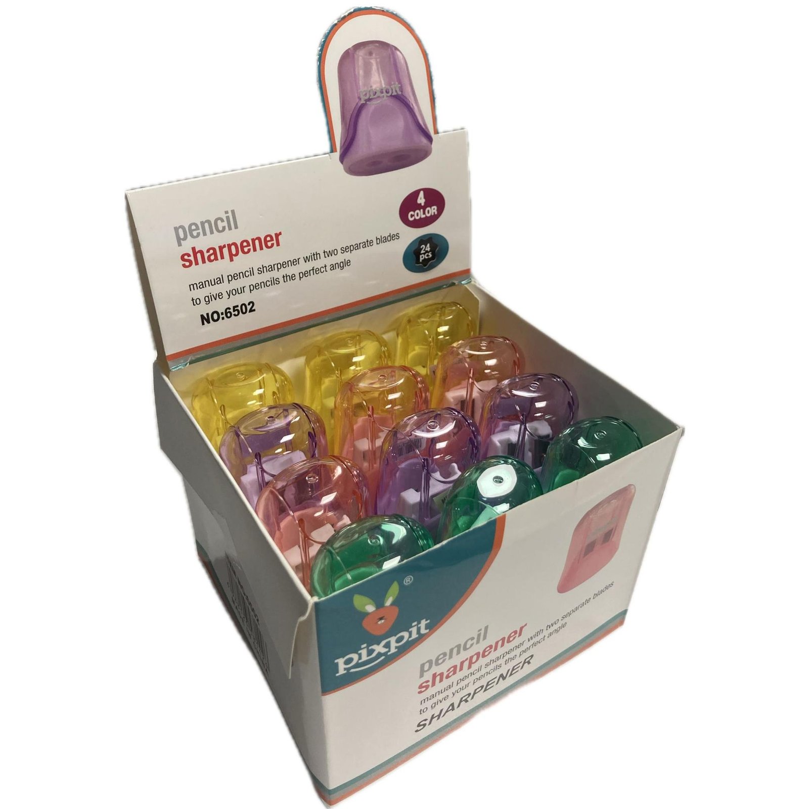 Bafix Pixpit Kalemtraş Çiftli Hazneli Kalemtıraş 24 Lü Paket