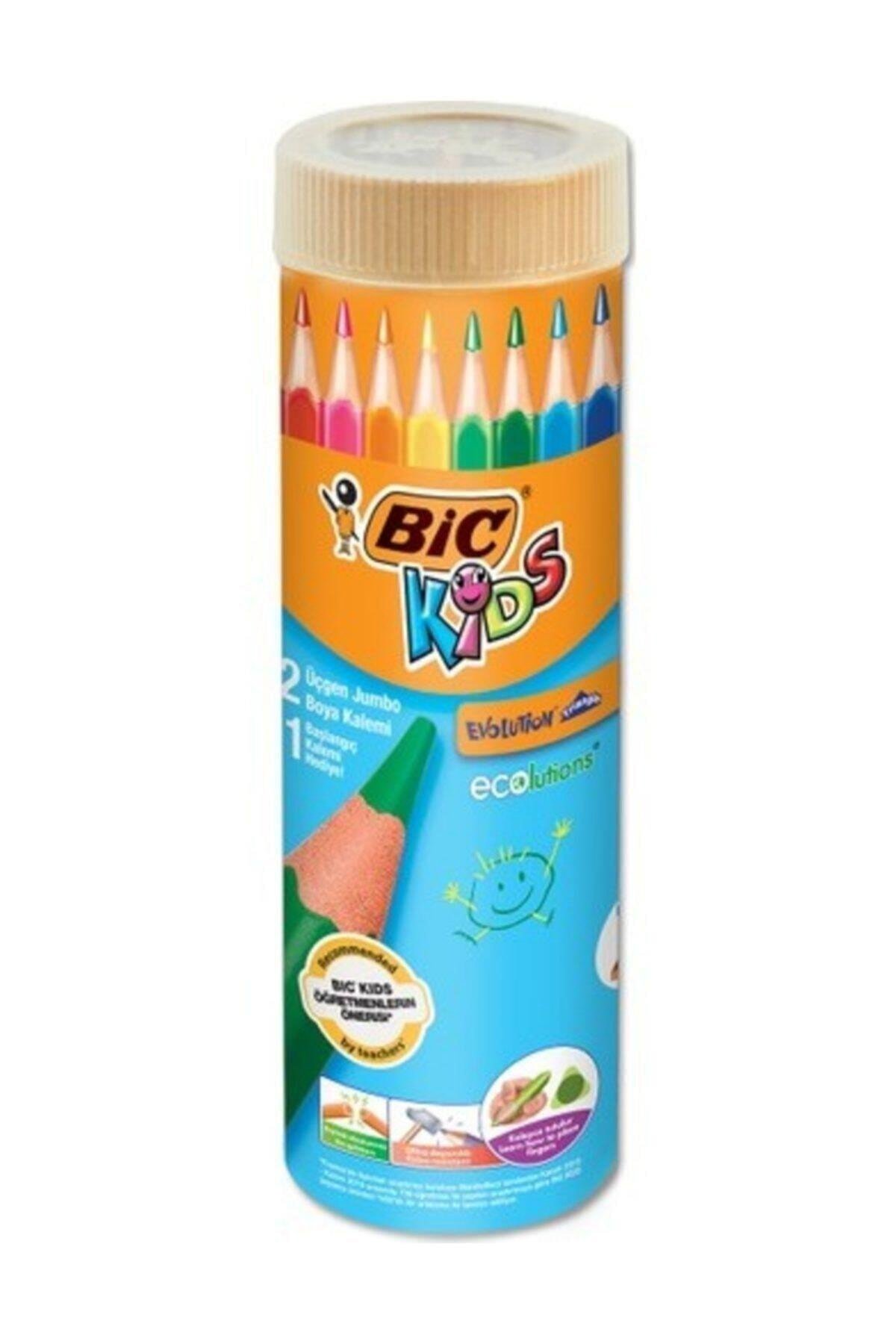 Bic Kuru Boya Evolution Üçgen Jumbo Metal Tüp 12+1 958192