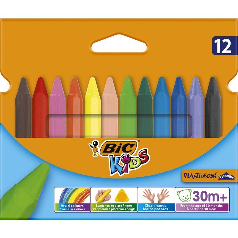 Bic Pastel Boya Plastidecor Karton Kutu Üçgen 12 Lİ 829773
