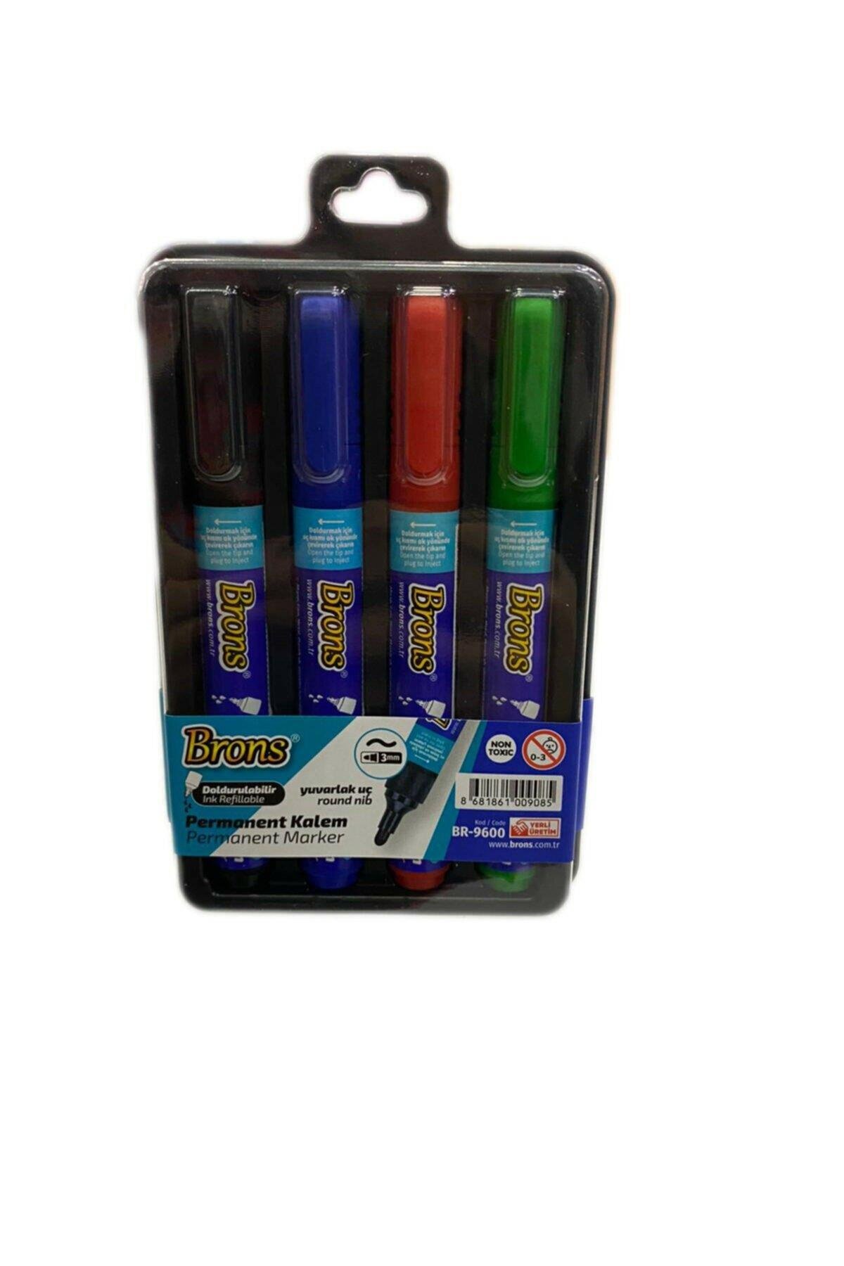 Brons Doldurulabilir Permanent Marker 4 Adet 3mm Yuvarlak Uç