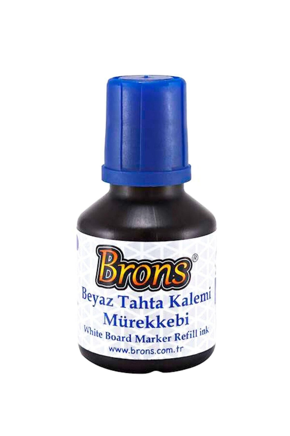 Brons Tahta Kalem Mürekkebi 30 CC Mavi Tahta Kalem Mürekkebi (12 Li Paket)