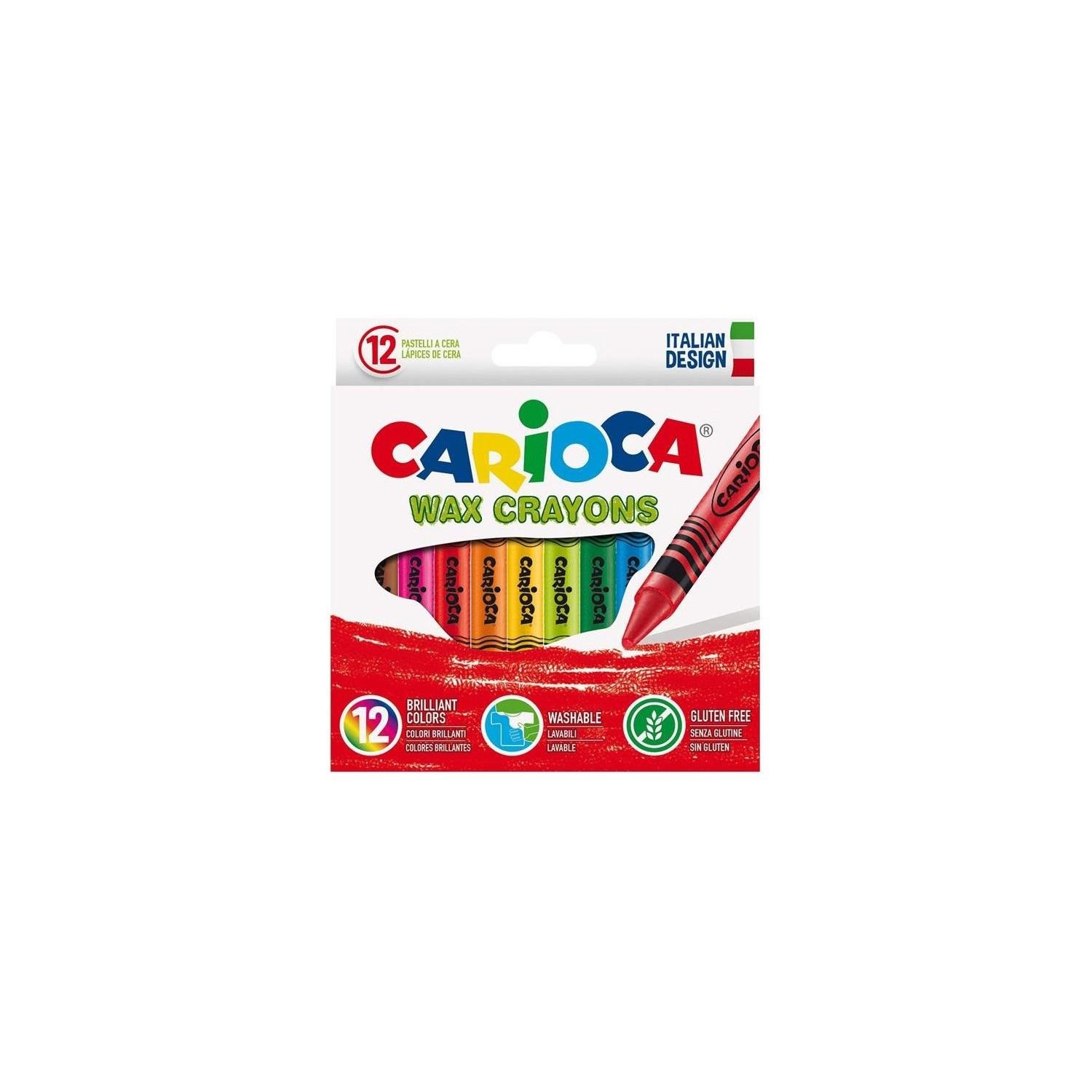 Carioca Wax Yıkanabilir Pastel Boya Kalemi 12 Li Elleri Kirletmeyen Pastel Boya