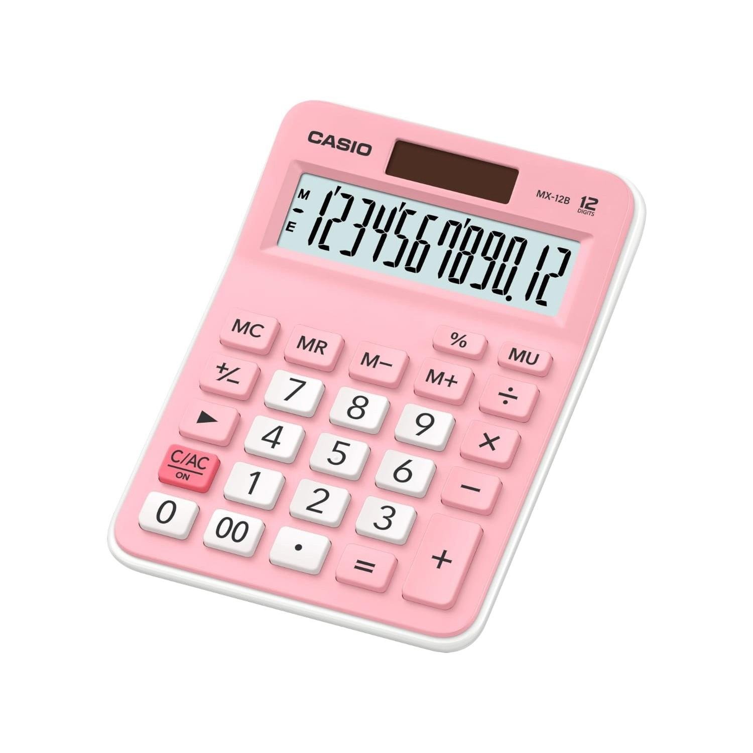 Casio Hesap Makinesi Masa Üstü 12 Hane Toz Pembe Hesap Makinası