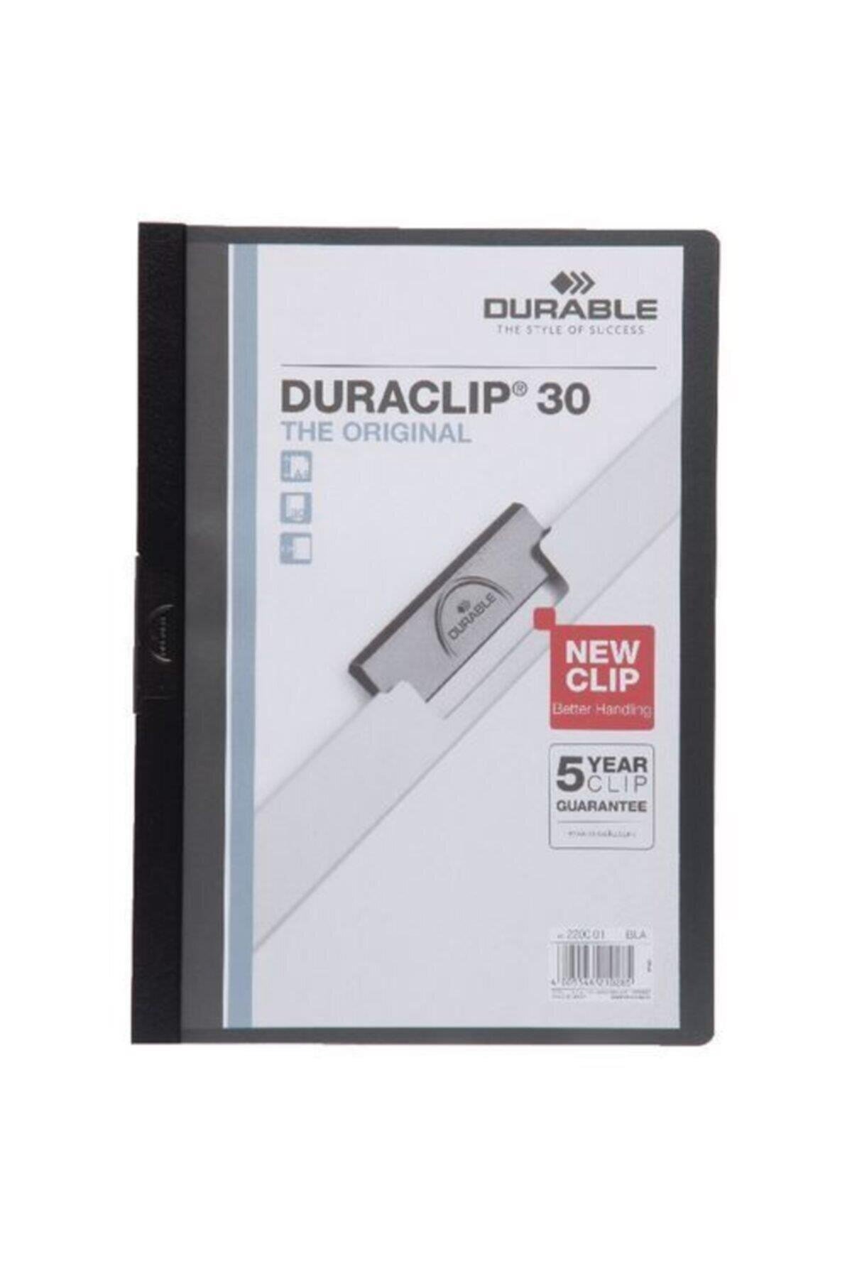 Durable Sıkıştırmalı Dosya DuraClip Ortadan Klipsli 30 Sayfa A4 Siyah (25 Li Paket)