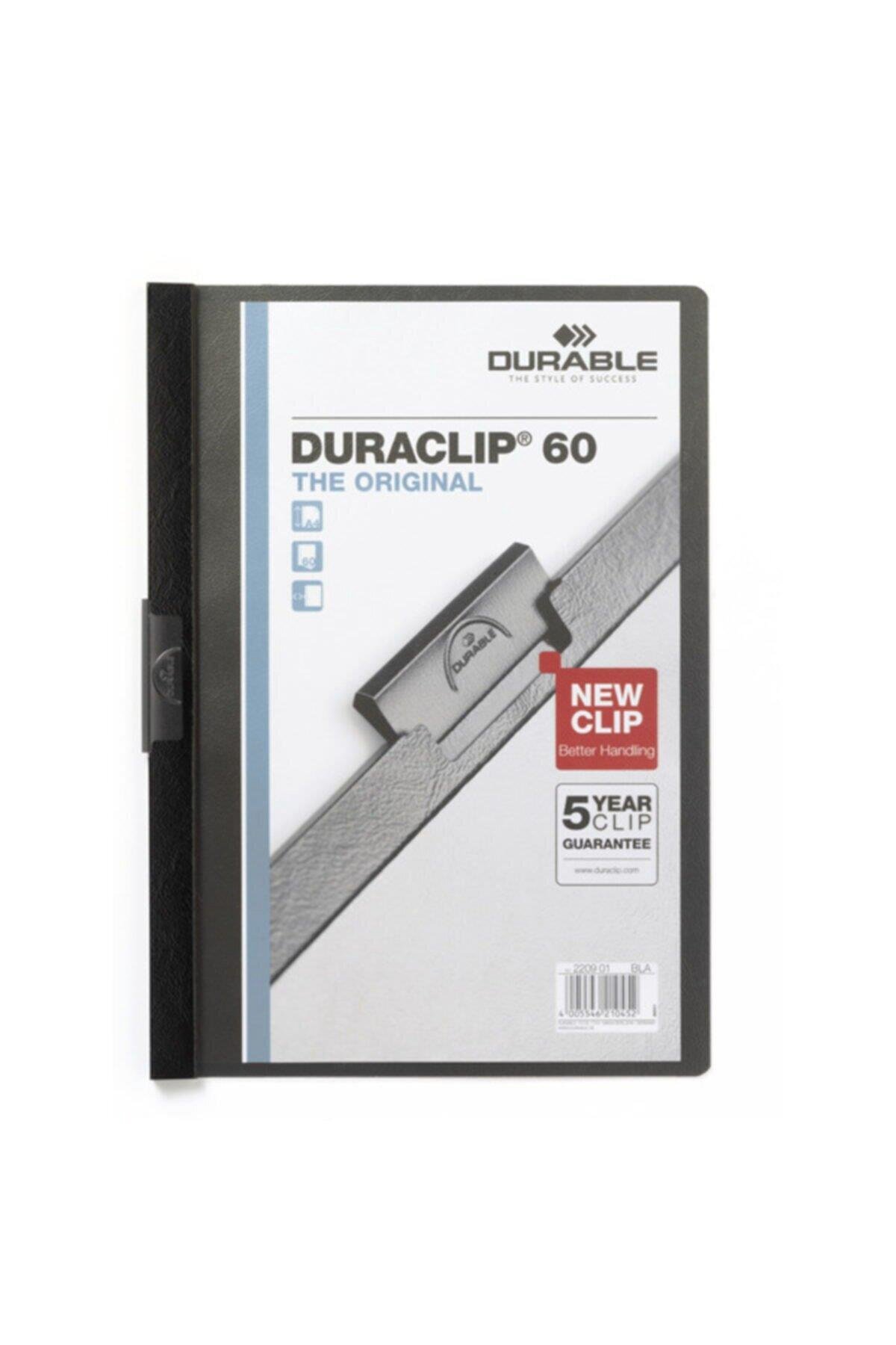 Durable Sıkıştırmalı Dosya DuraClip Ortadan Klipsli 60 Sayfa A4 Siyah (25 Li Paket)