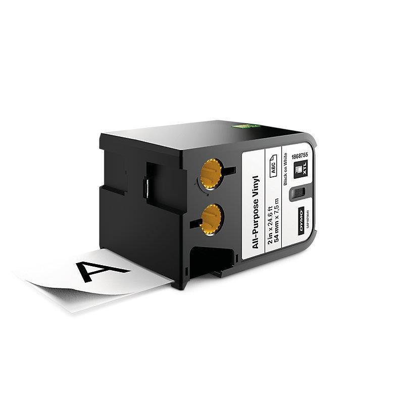 Dymo XTL Çok Amaçlı Vinil Etiket 54 mm x 7 Metre Beyaz - Siyah