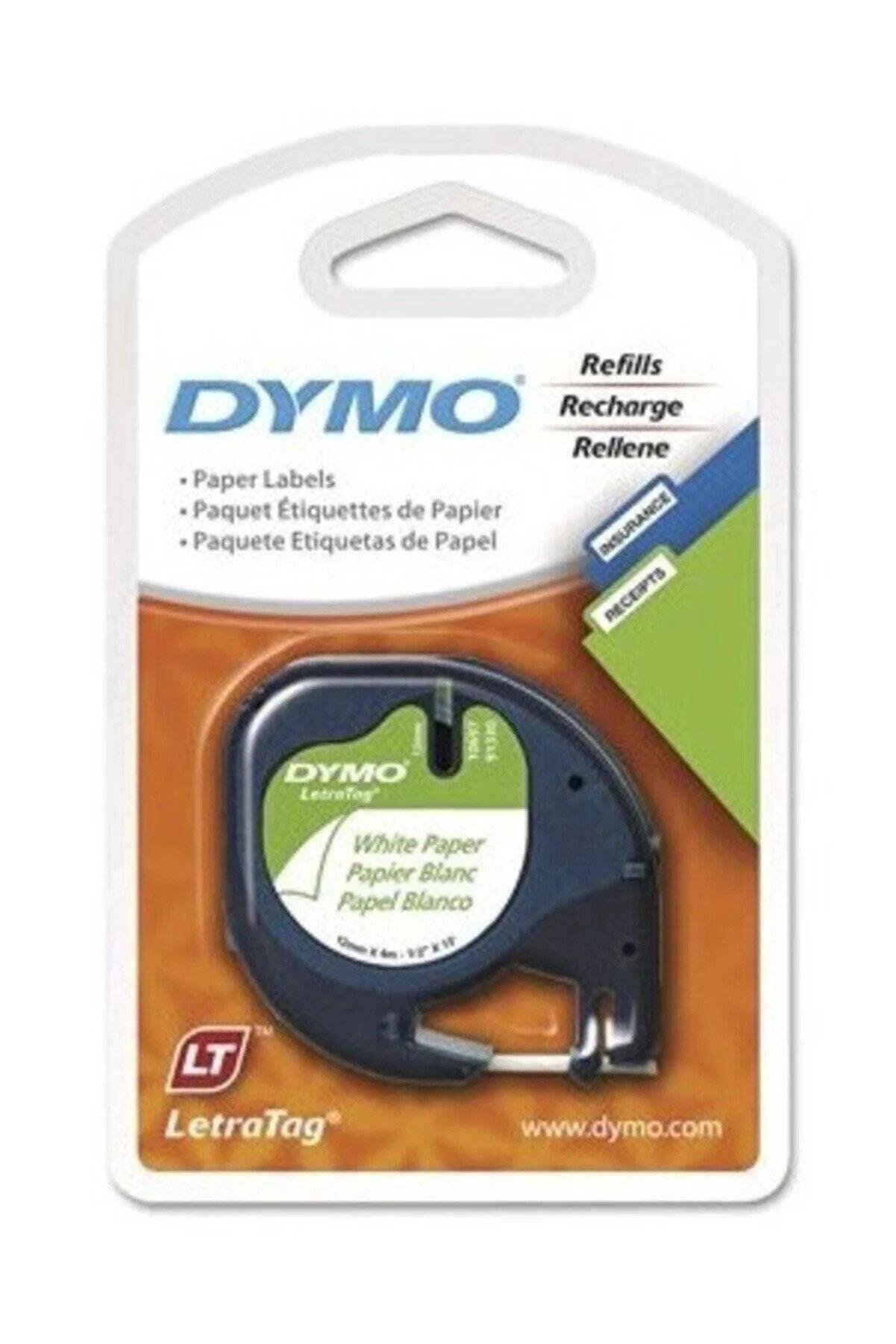 Dymo Letratag Şerit Kağıt 12 MM x 4 Metre Beyaz Şerit Kağıt (10 Lu Paket)