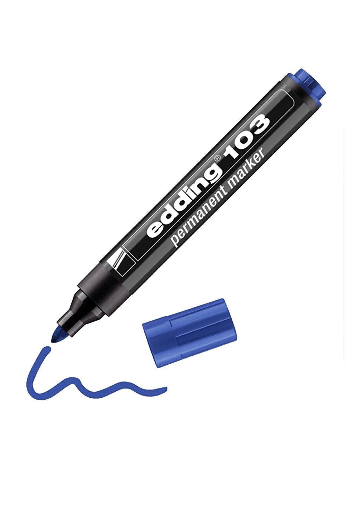 Edding Mavi Kalıcı İşaretleyici Permanent Markör 1.5 - 3 mm Yuvarlak Uçlu Kalem (10 Lu)