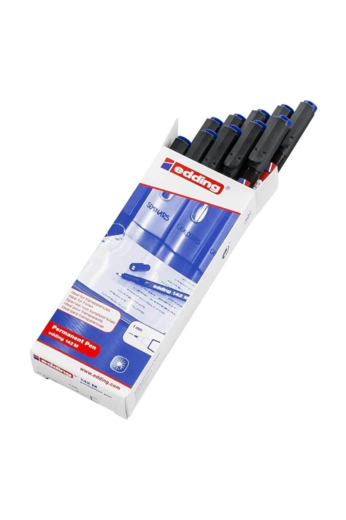 Edding E-142 M Asetat Kalemi Mavi 10 Lu (1 Paket 10 Adet)