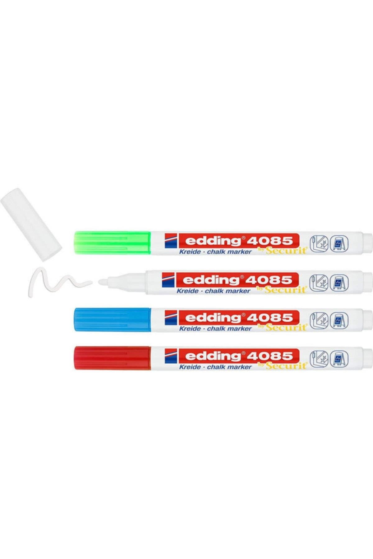 Edding 4085 Kara Tahta ve Cam Için Likit Sıvı Tebeşir Kalemi Seti 4'lü Blister