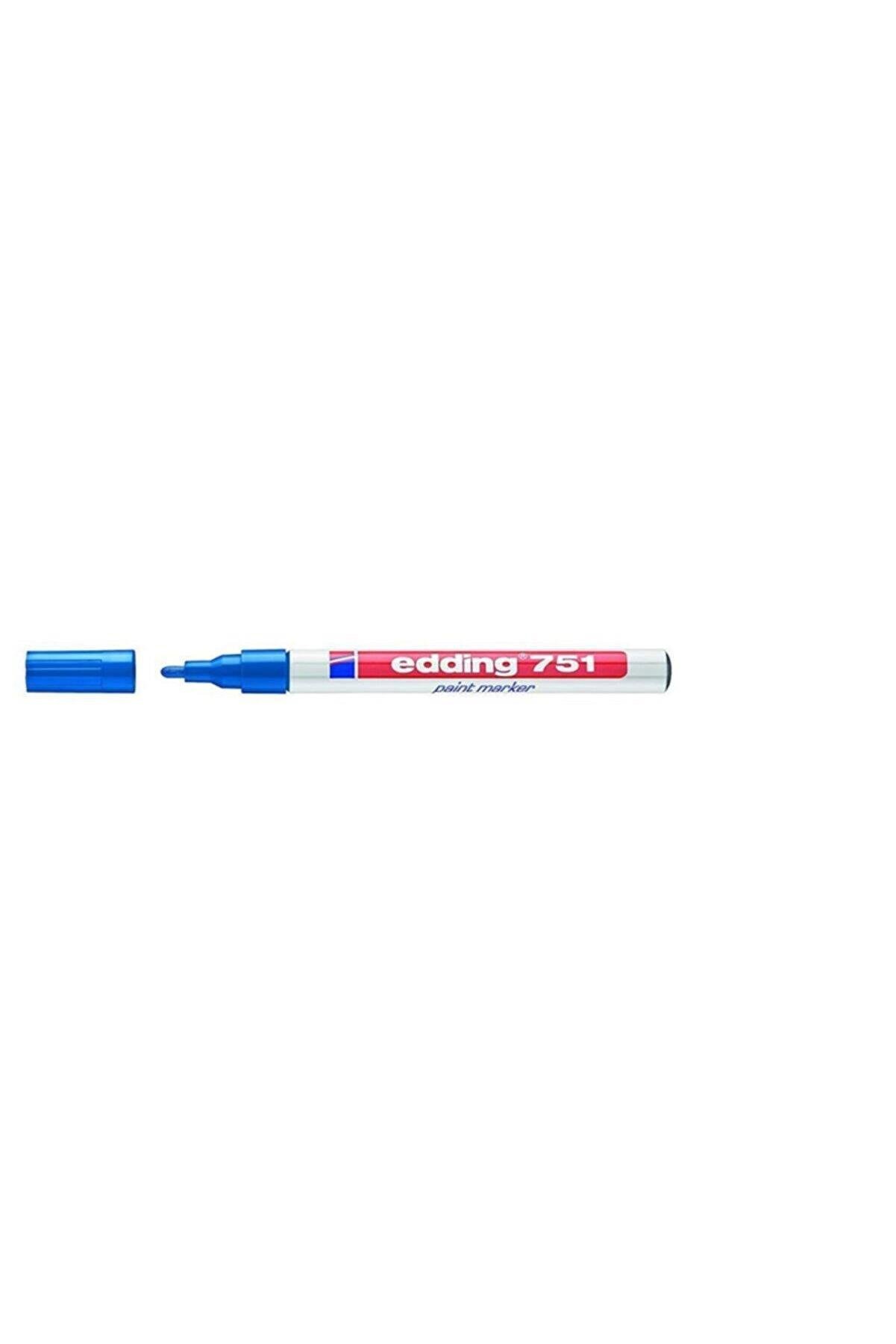 Edding Markör Boya 1-2 MM Mavi Yuvarlak Uçlu Paint Markör (10 Lu Paket)