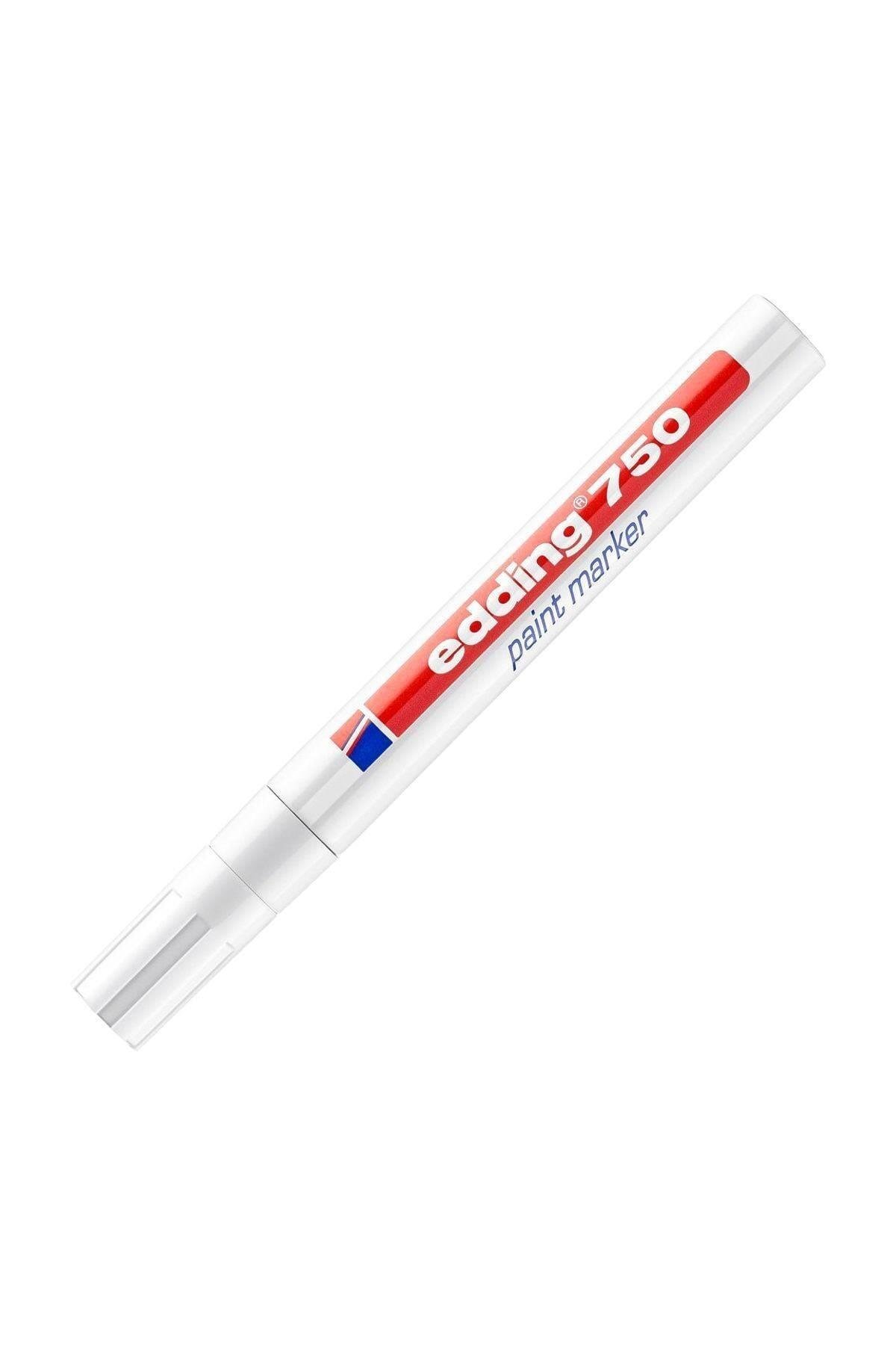 Edding 750 Markör Boya Kalemi 2-4 Mm Beyaz Yuvarlak Uçlu (10 Lu Paket)