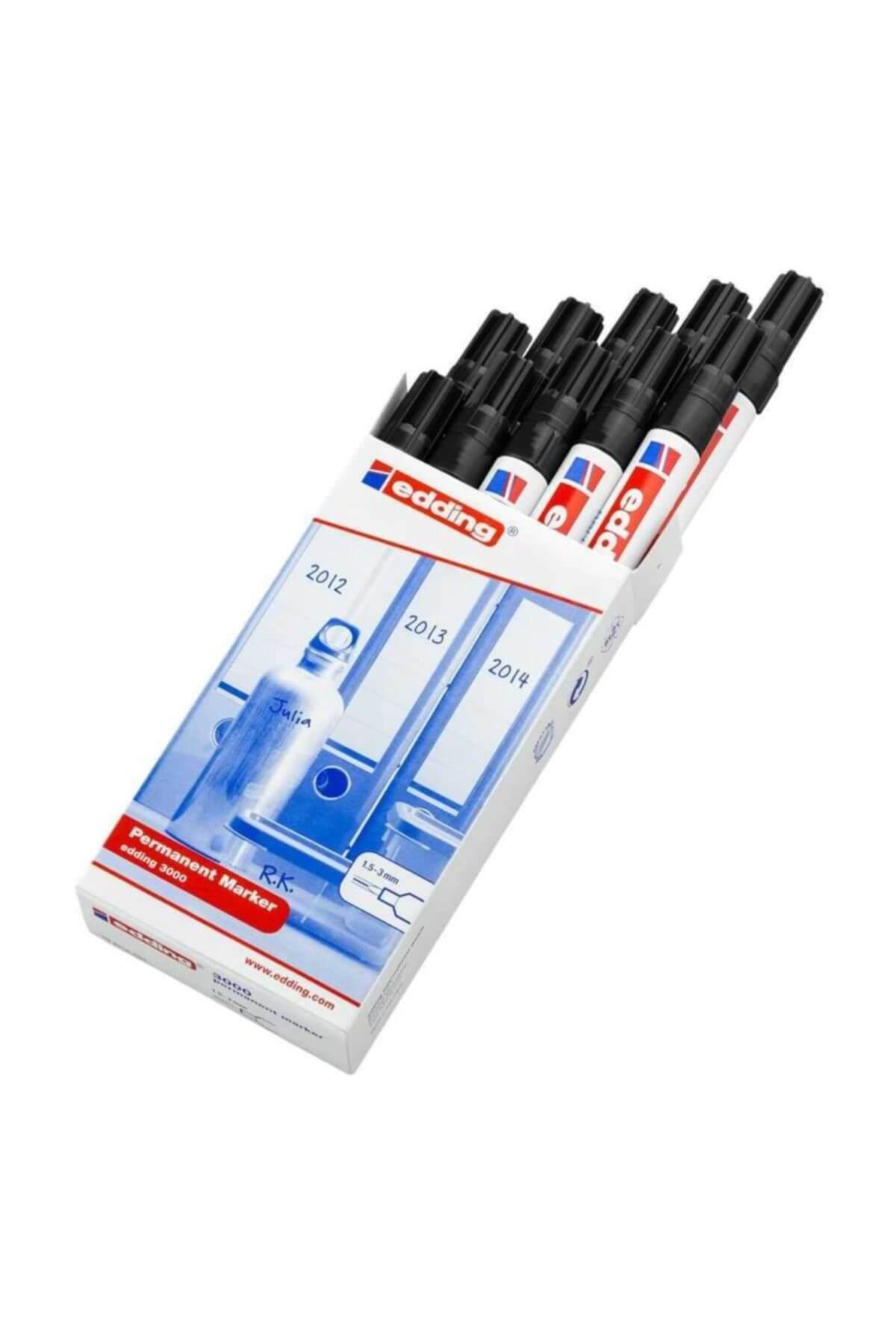Edding Markör Permanent Yuvarlak Uçlu 1.5-3 MM Siyah (10 Lu Paket)