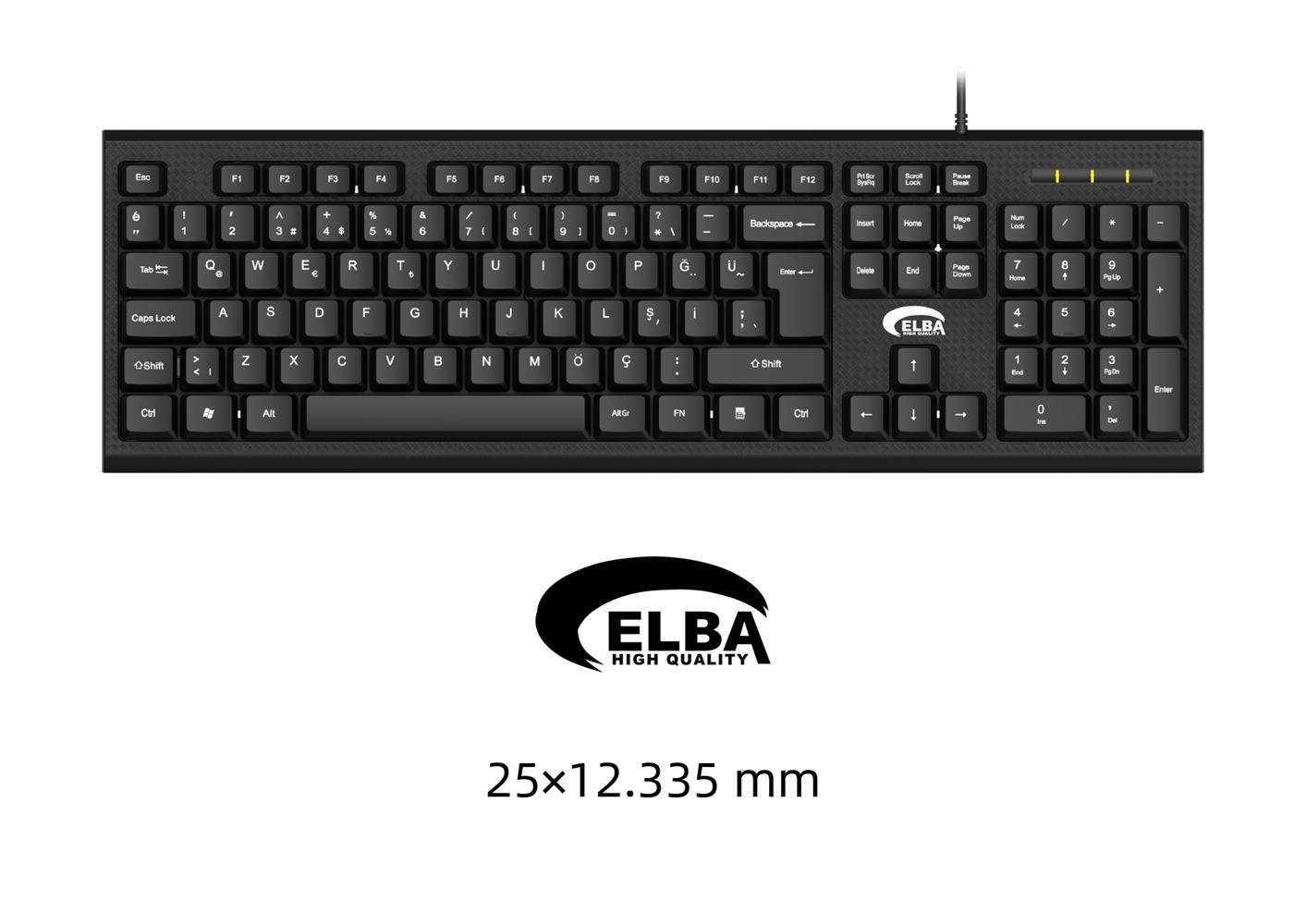 Elba Q Usb Siyah Türkçe Kablolu Standart Klavye