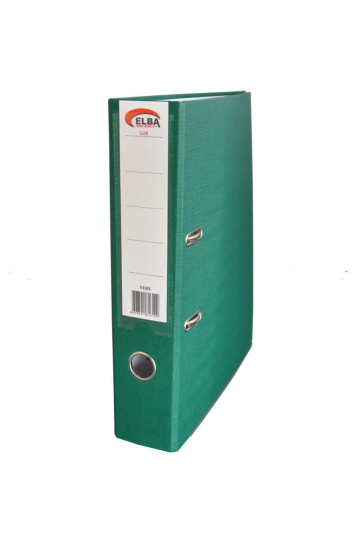 Elba Klasör Plastik Lüx Geniş Yeşil Büro Klasörü (1 Koli 25 Adet)