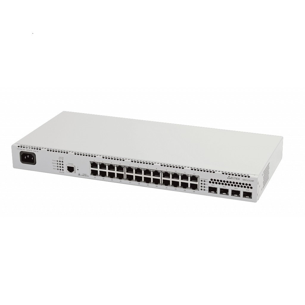Eltex 24 Port GigE PoE 380W + 4x10G SFP+ L2+ Ethernet Access Switch