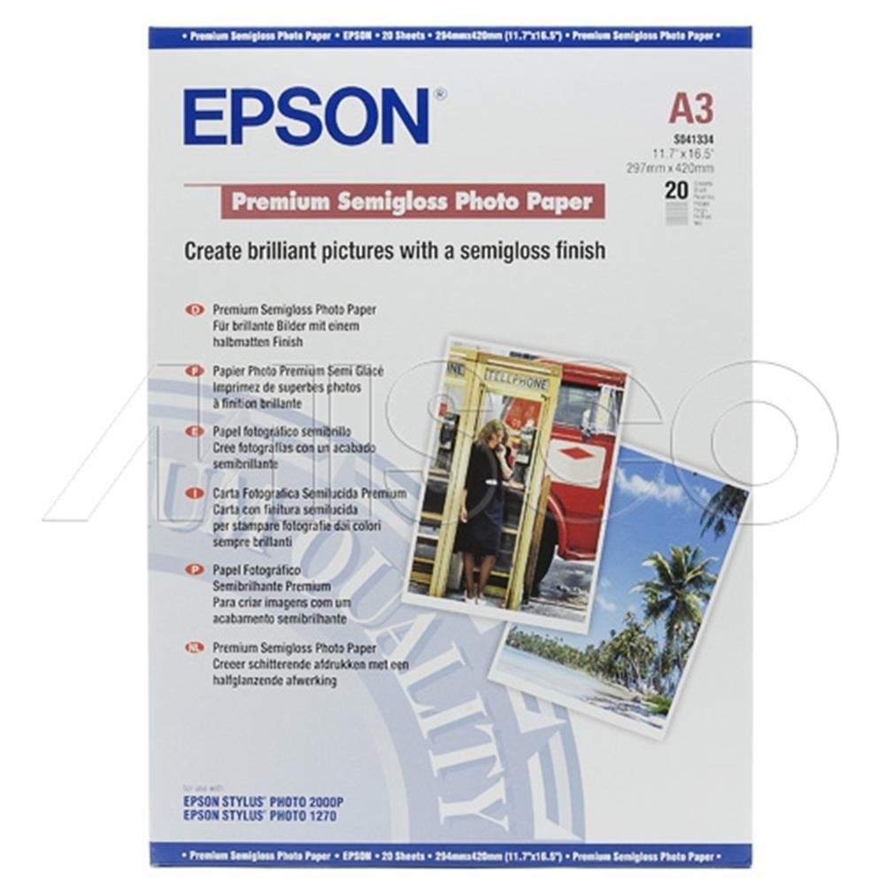 Epson S041334 Semigloss Premium Fotoğraf Kağıdı A3 251 Gr. 20 Li Paket