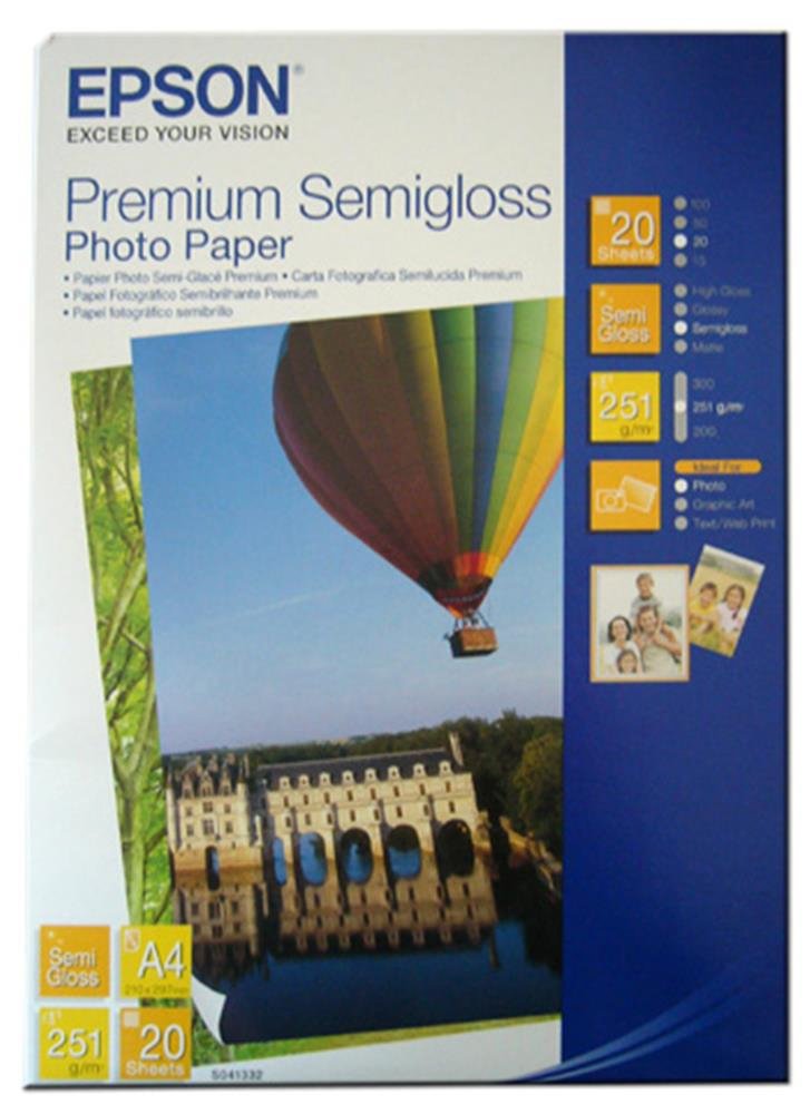 Epson S041332 Premium Semigloss Fotoğraf Kağıdı A4 251 Gr. 20 Li Paket
