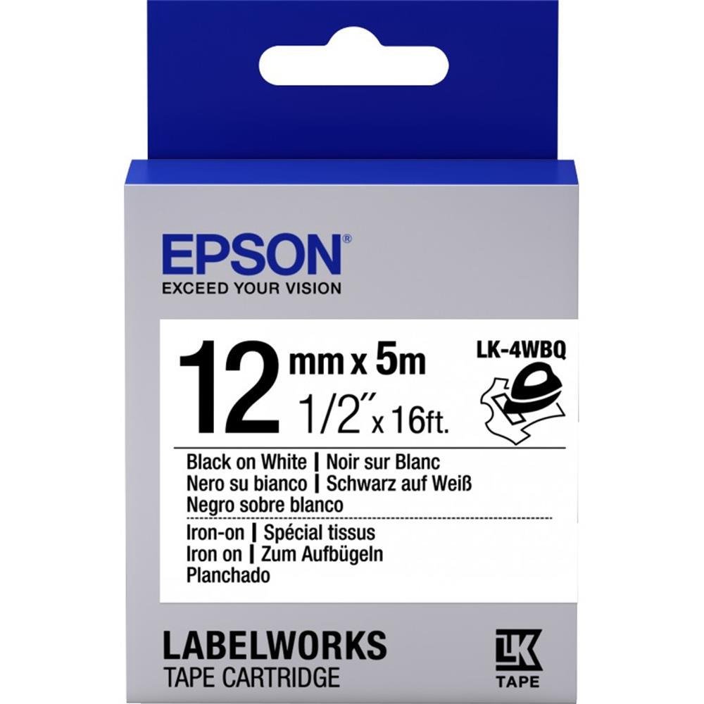 Epson LK-4WBQ Iron BEYAZ Üzeri SİYAH 12 MM 9 Metre Etiket