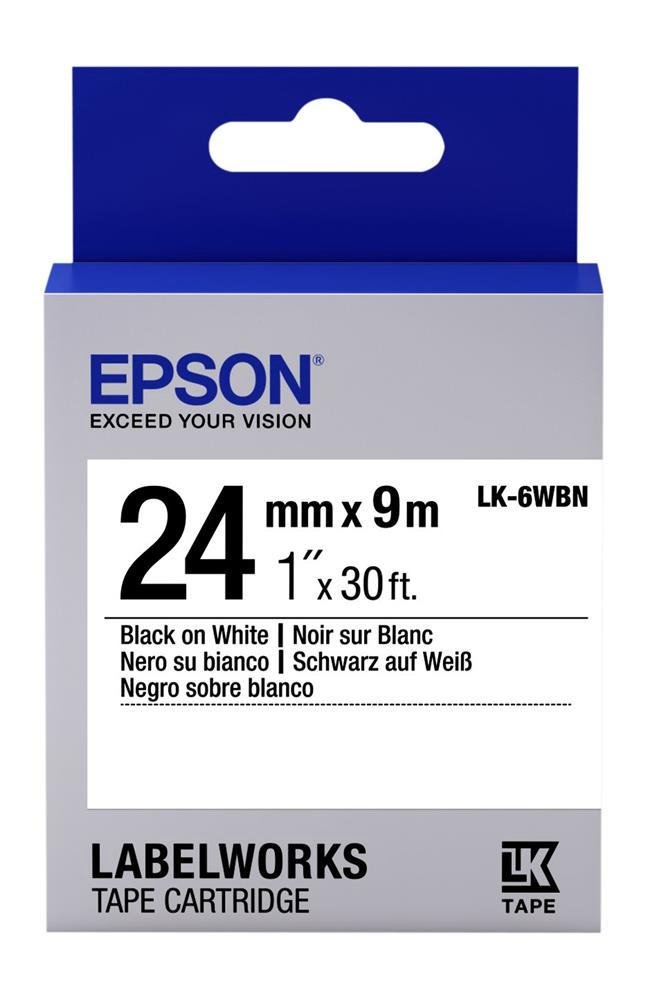 Epson LK-6WBVN Beyaz Üzeri Siyah 24 MM 7 Metre Etiket