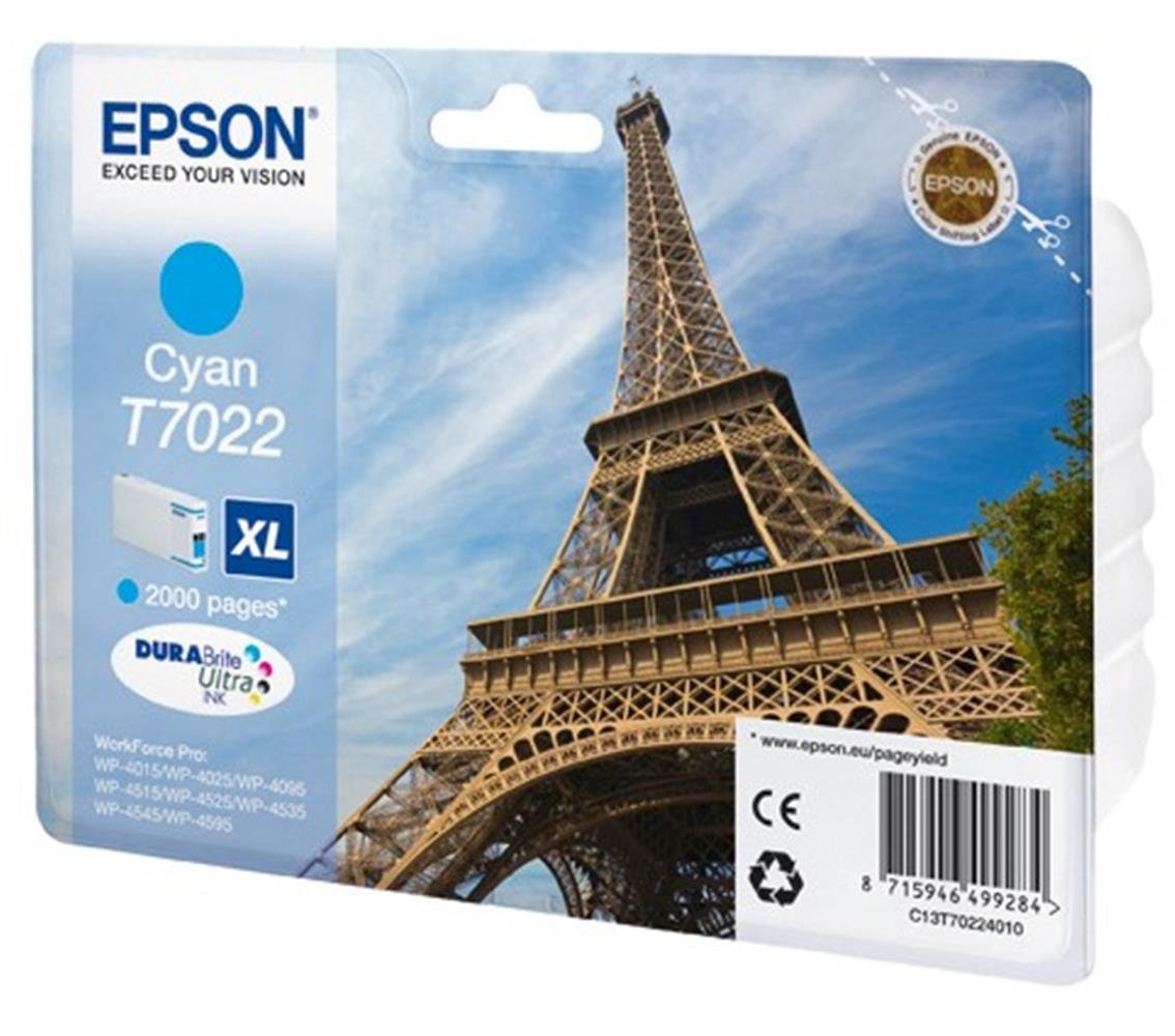 Epson T70224010 Mürekkep Kartuş 2.000 Sayfa Cyan Mavi