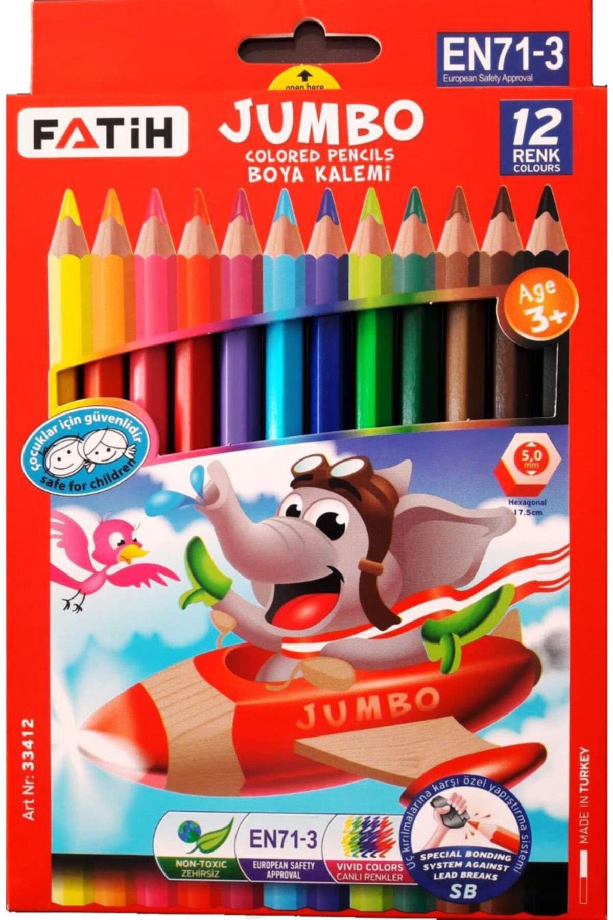Fatih Kuru Boya Karton Kutu Jumbo Tam Boy 12 Lİ 33412