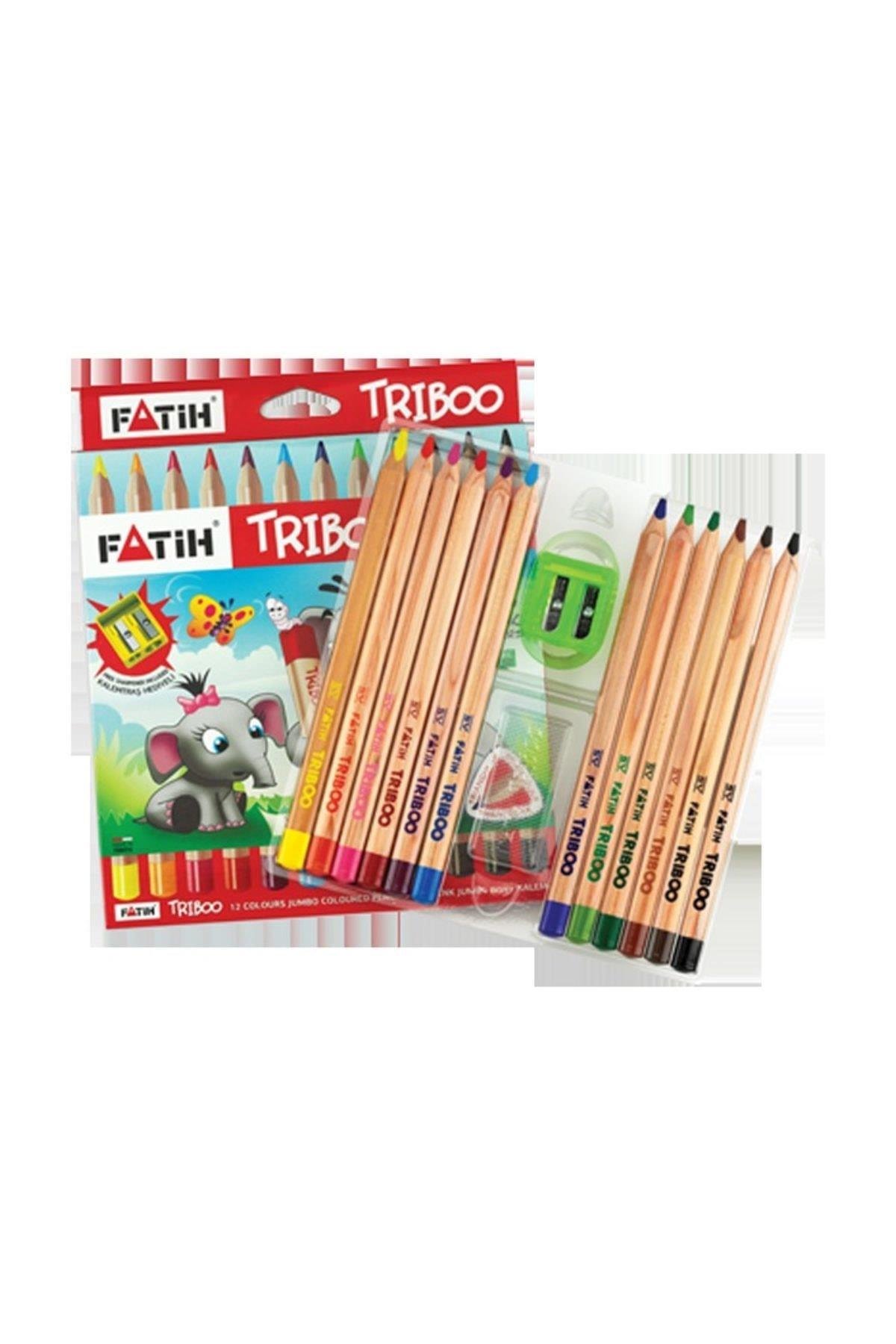 Fatih Kuru Boya Natural Üçgen Jumbo Triboo Tam Boy 12 Renk 33426