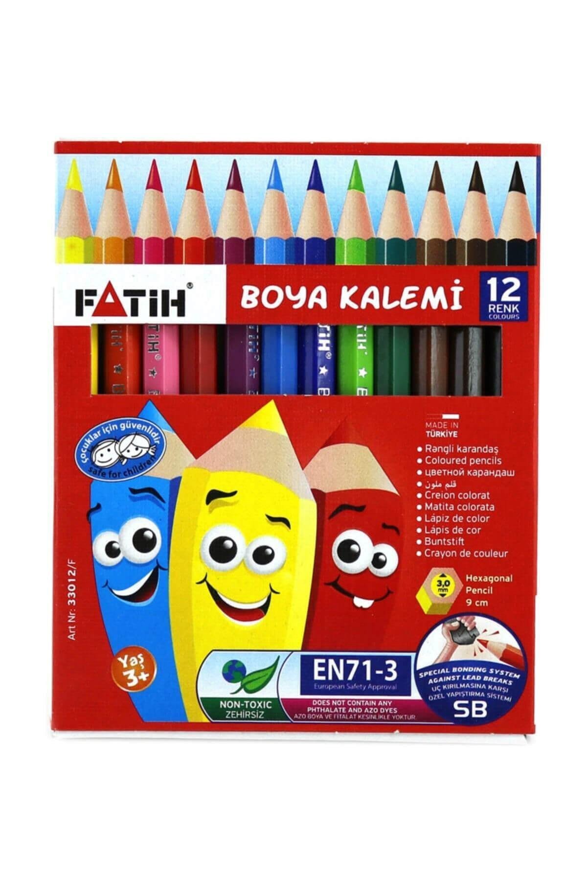 Fatih Kuru Boya Yarım Boy 12 Renk (24 Lü Paket)