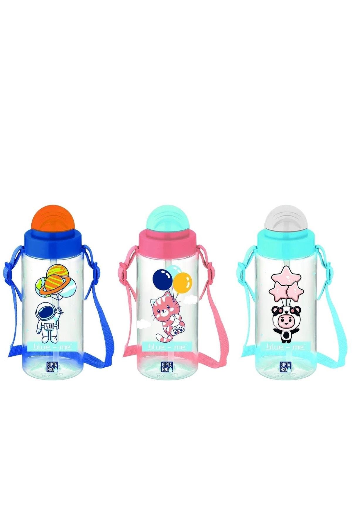 Gıpta Blue Me Tritan Desenli Pipetli Matara 500 ML (Karışık Renk 1 Adet)
