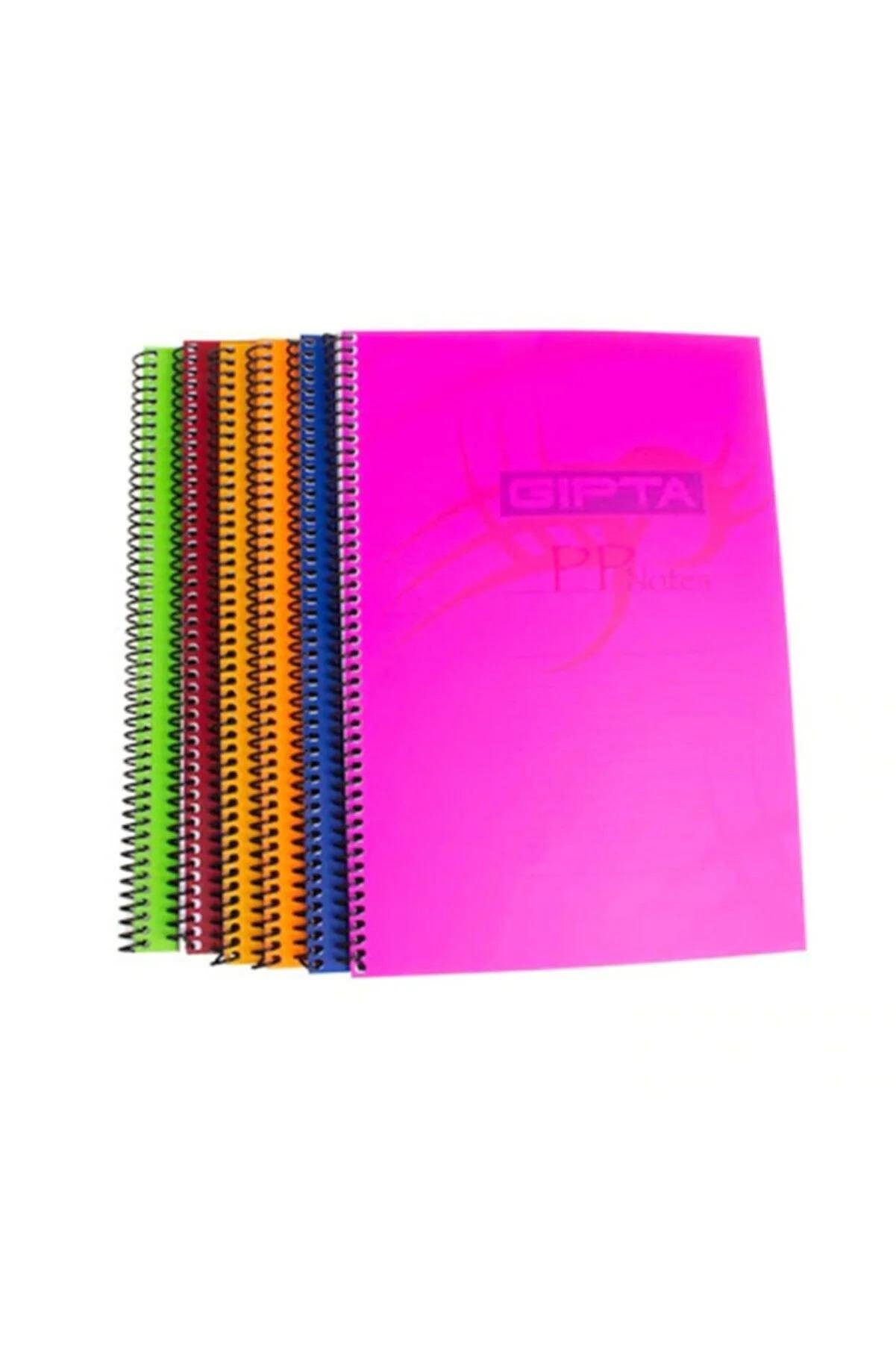 Gıpta Eko Spiralli Plastik Kapak Defter A4 40 Yaprak Kareli Okul Defteri (12 Li Paket)