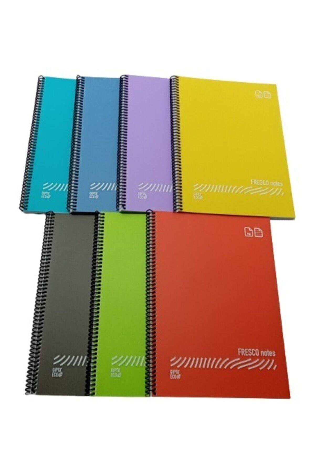 Gıpta Fresco Spiralli Düz Plastik Defter A4 120 Yaprak Kareli (12'Li Paket)