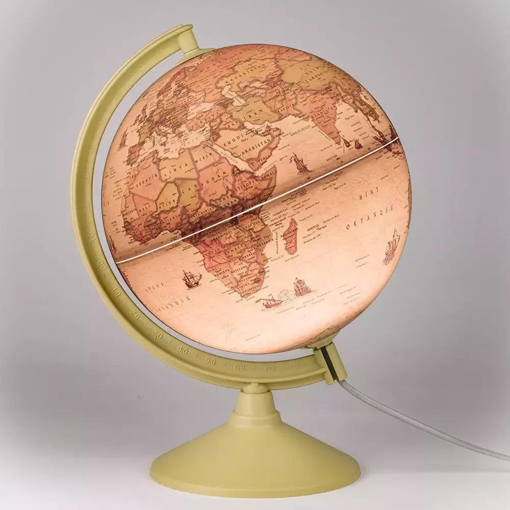 Gürbüz Küre Işıklı Antik 26 Cm Antik Küre Işıklı