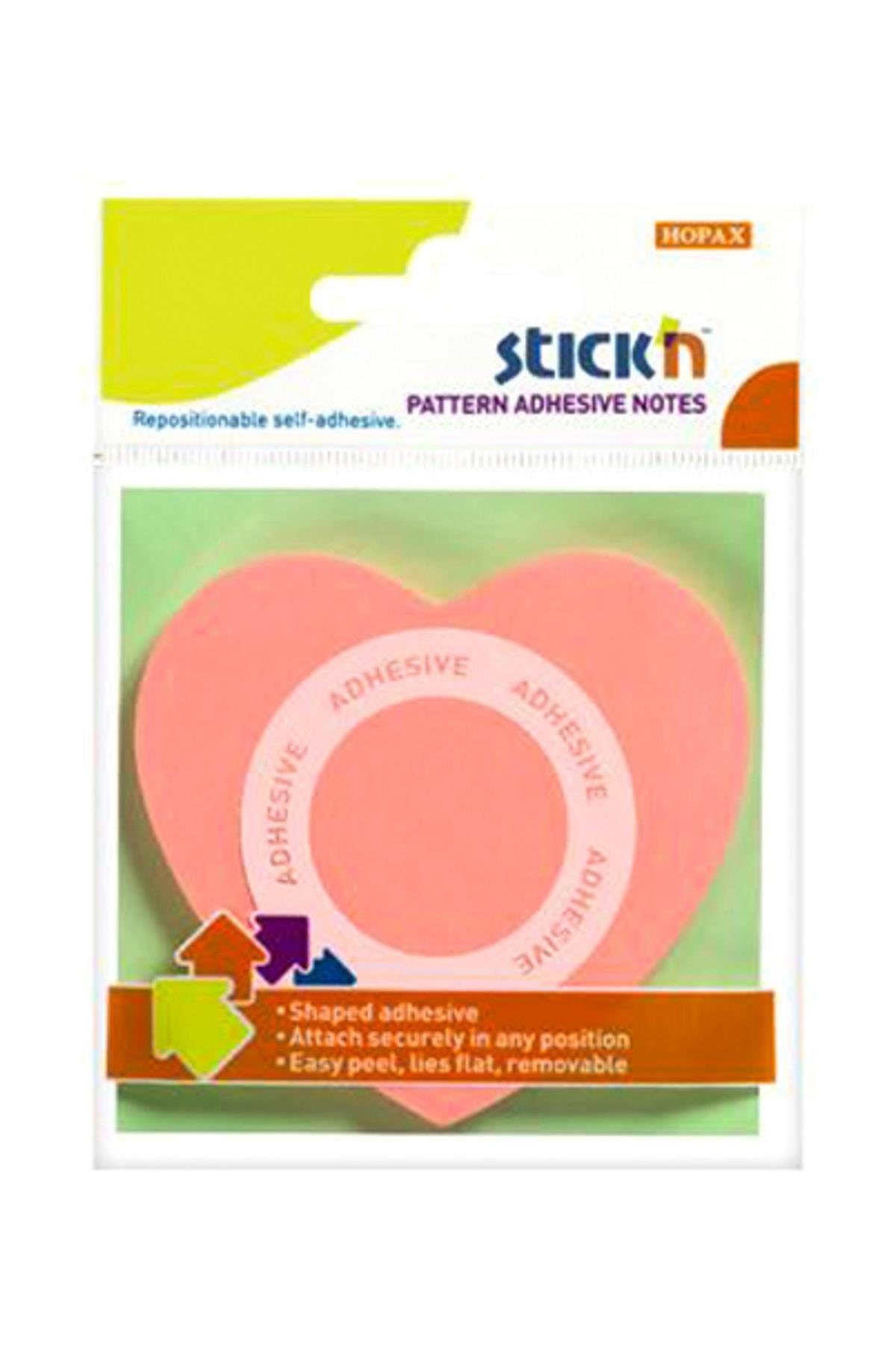 Hopax Stickn Yapışkanlı Not Kağıdı Kalp Şekilli 50 Yaprak 70 x 70 mm Açık Pembe
