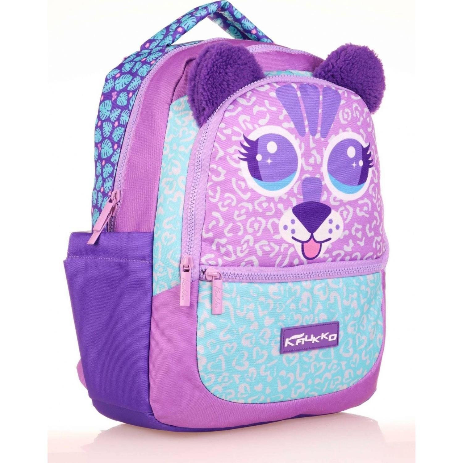 Kaukko Kids Sevimli Aslan Mor Kız Çocuk Okul Sırt Çantası