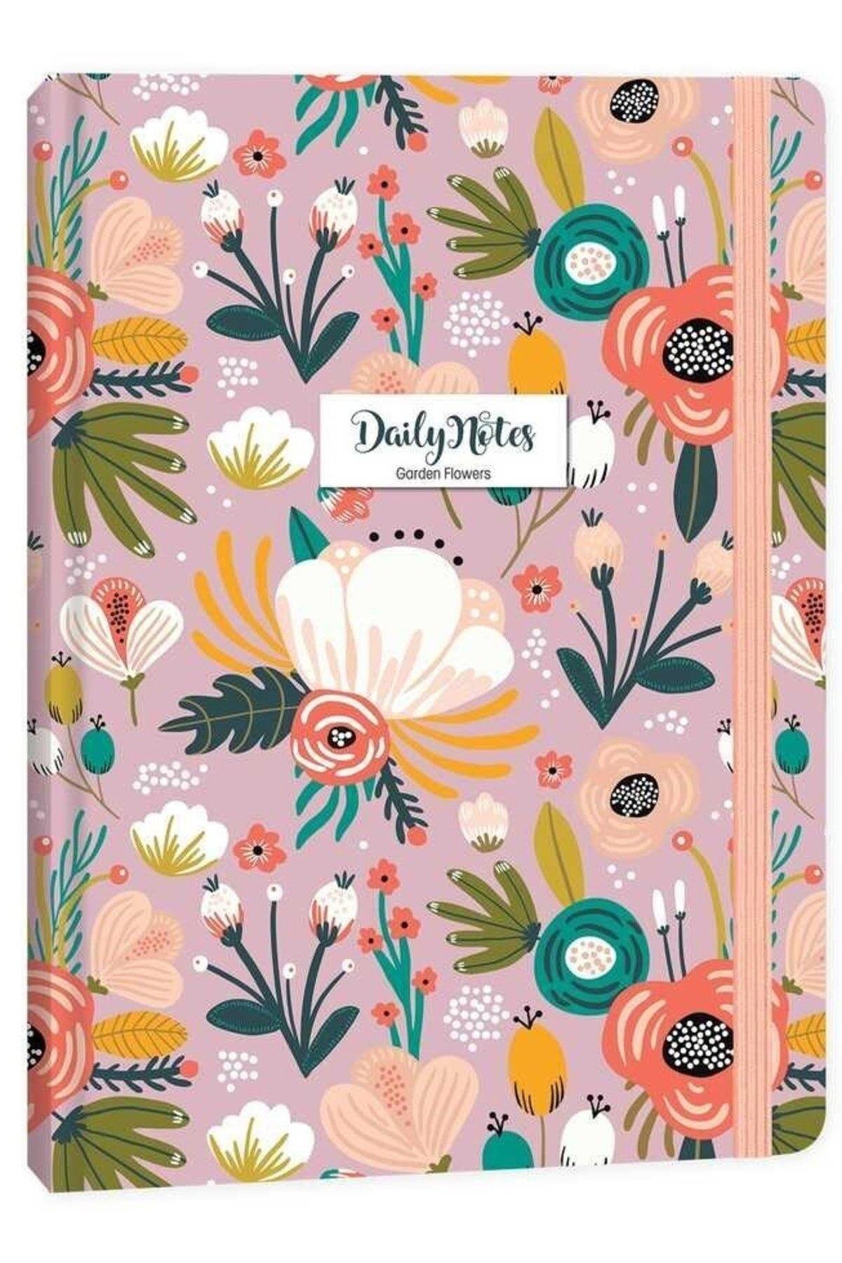 Keskin Color Çizgisiz Sert Kapak Not Defteri Ciltli Daily Note Garden Flowers Lila A5 80 Yaprak