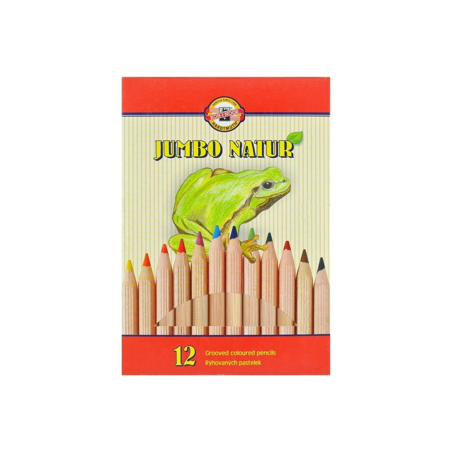 Koh-I Noor N12001KS Jumbo Natur Kuru Boya 12 Renk