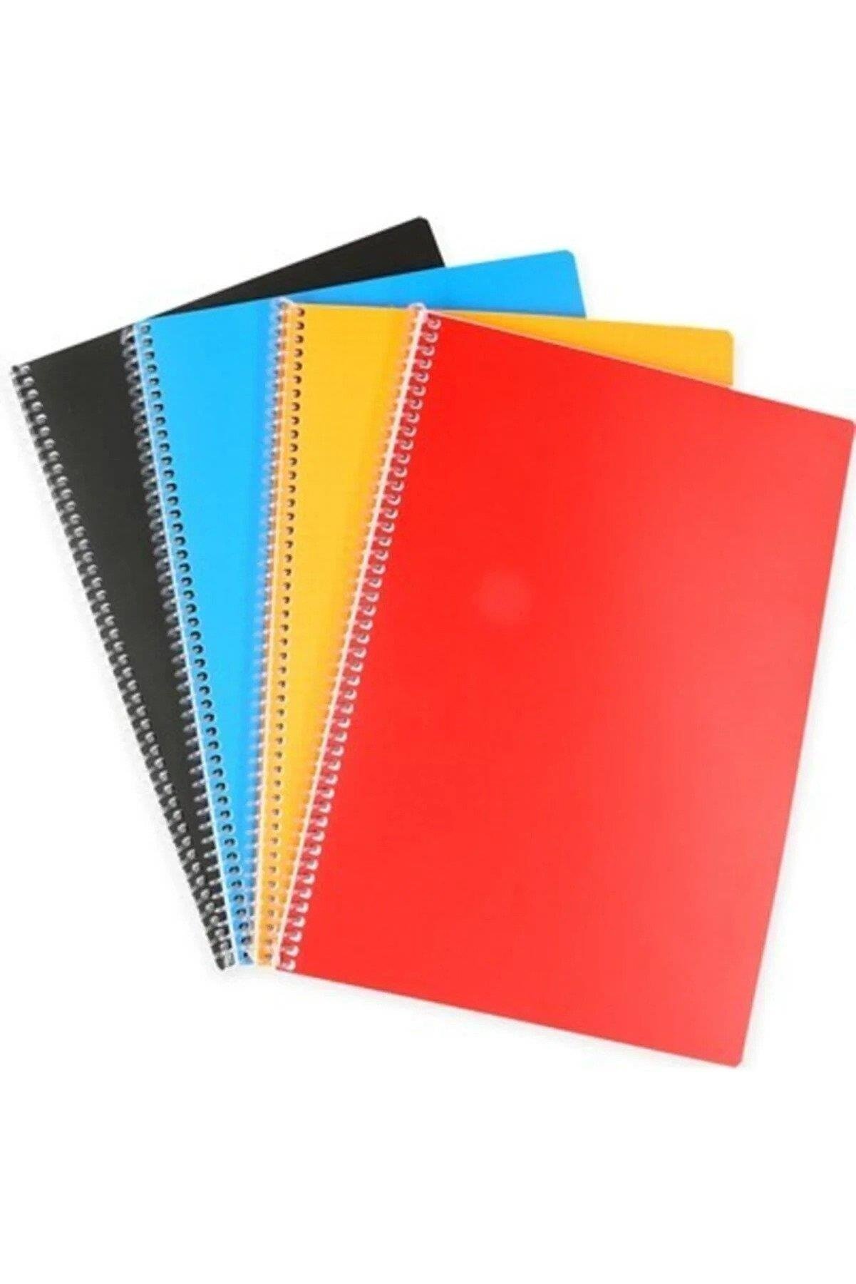 Komeks Plastik Kapak 60 Yaprak A4 Spiralli Çizgili Okul Defteri (12 Li Paket)