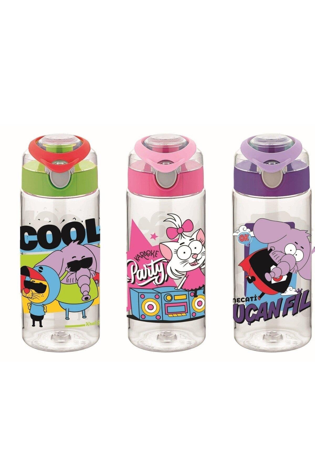 Gıpta Kral Şakir Desenli Tritan Matara 500 ML Suluk (Karışık Renk 1 Adet)