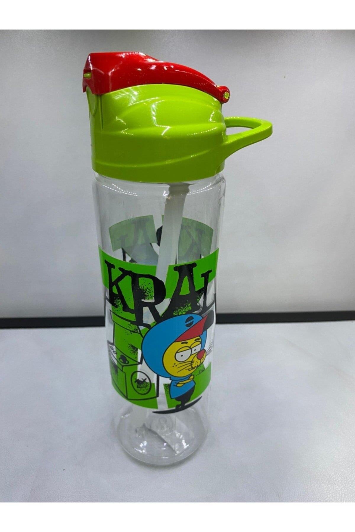 Gıpta Kral Şakir Pipetli 630cc Desenli Tritan Matara (Karışık Renk 1 Adet)